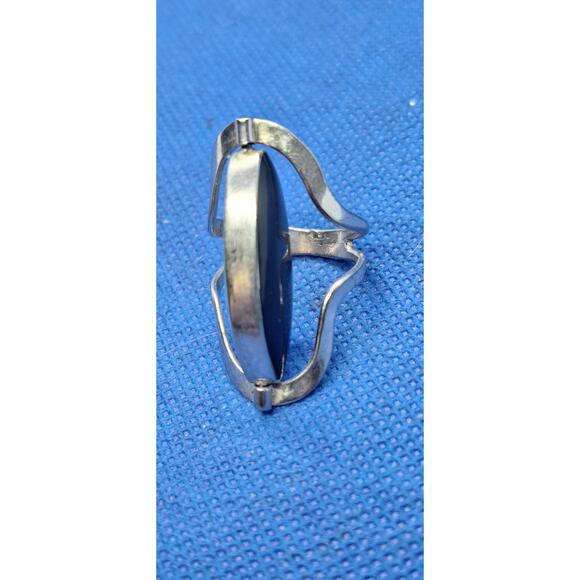 2 sided Turquoise & Onyx silver ring- size 6/6.25- flip ring- Mexican silver - Picture 9 of 9